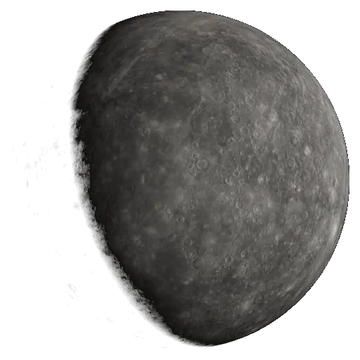 Mercury as drawn by our real-time 3D model