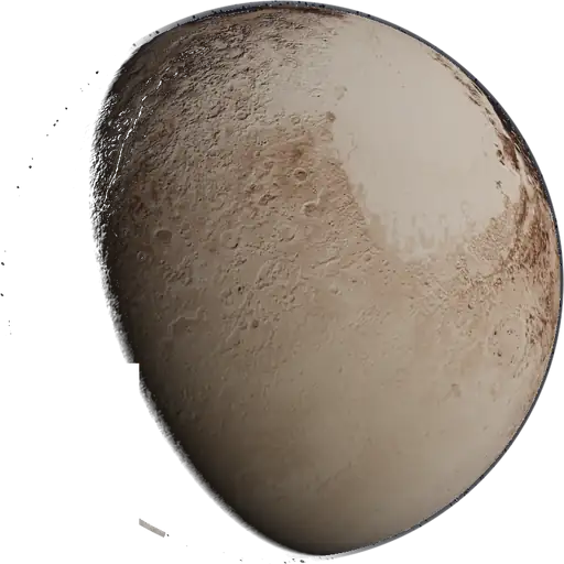 Pluto as drawn by our real-time 3D model