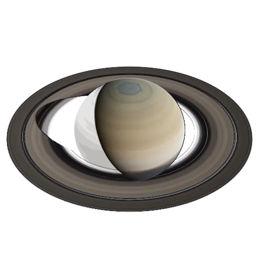 Saturn as drawn by our real-time 3D model